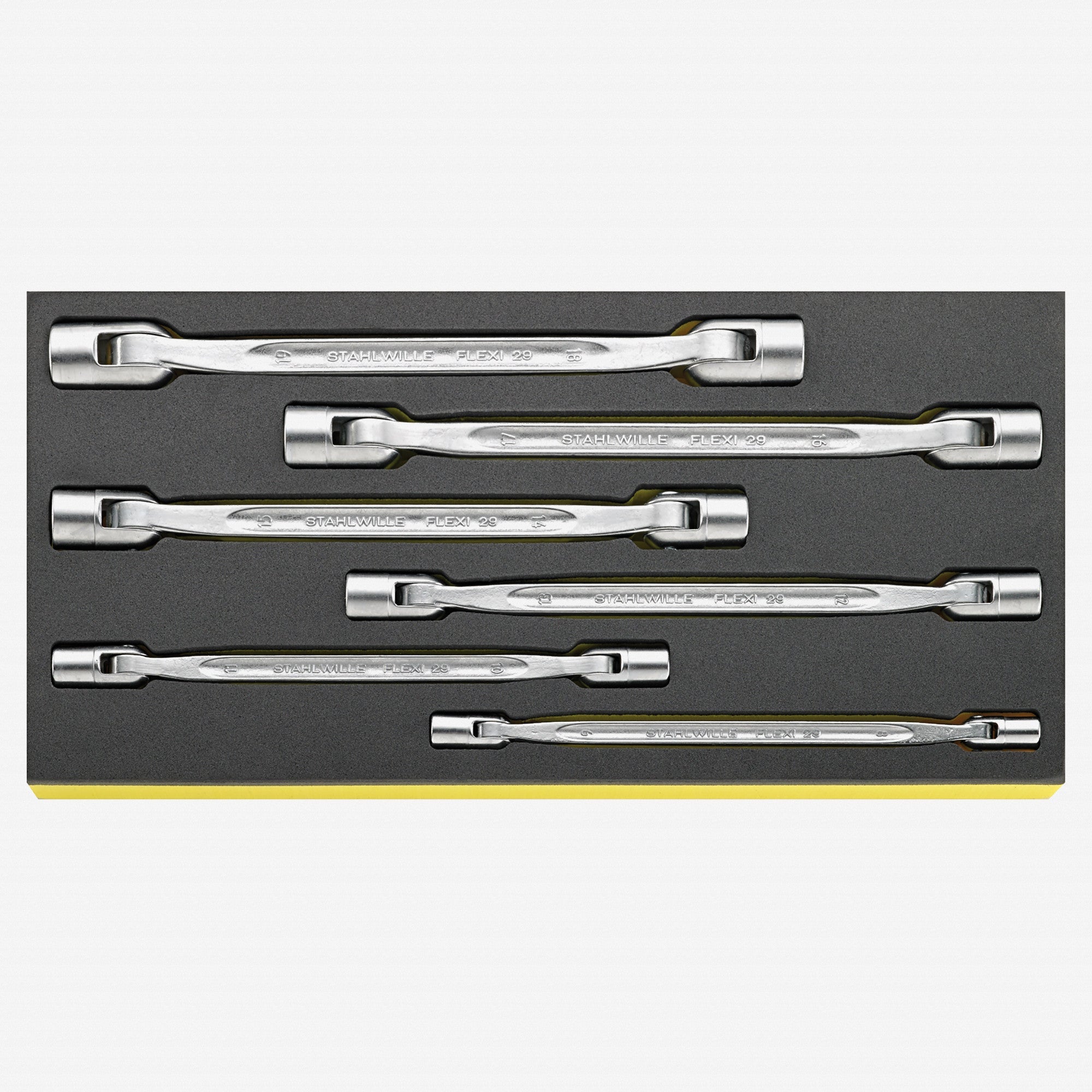 Stahlwille TCS 29/6, 8x9-18x19 mm Flexi-Joint Wrench Set in TCS Inlay, 6 Pieces