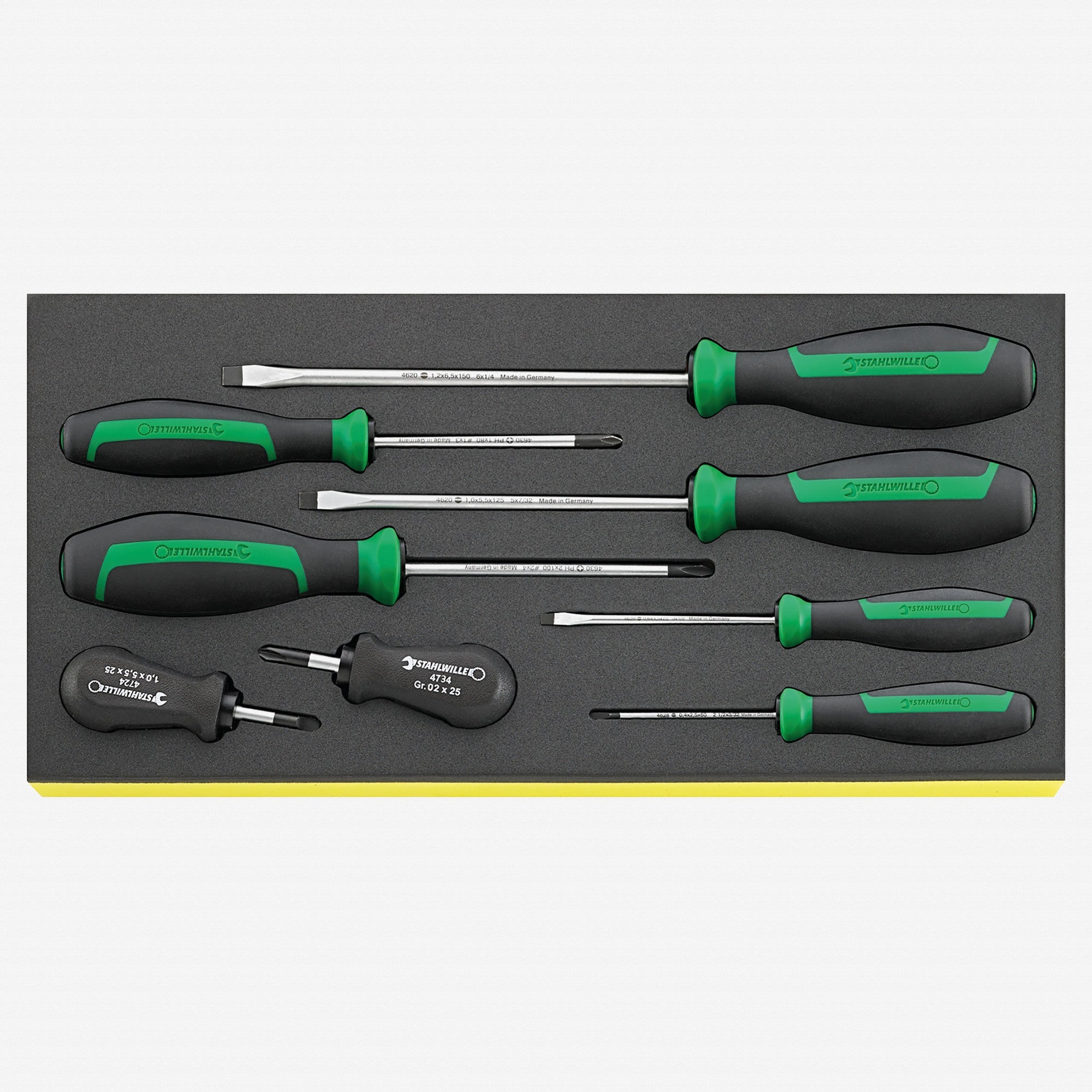 Stahlwille TCS 4620-4734/8 DRALL+ Slotted and Phillips Screwdrivers Set in TCS Inlay, 8 Pieces