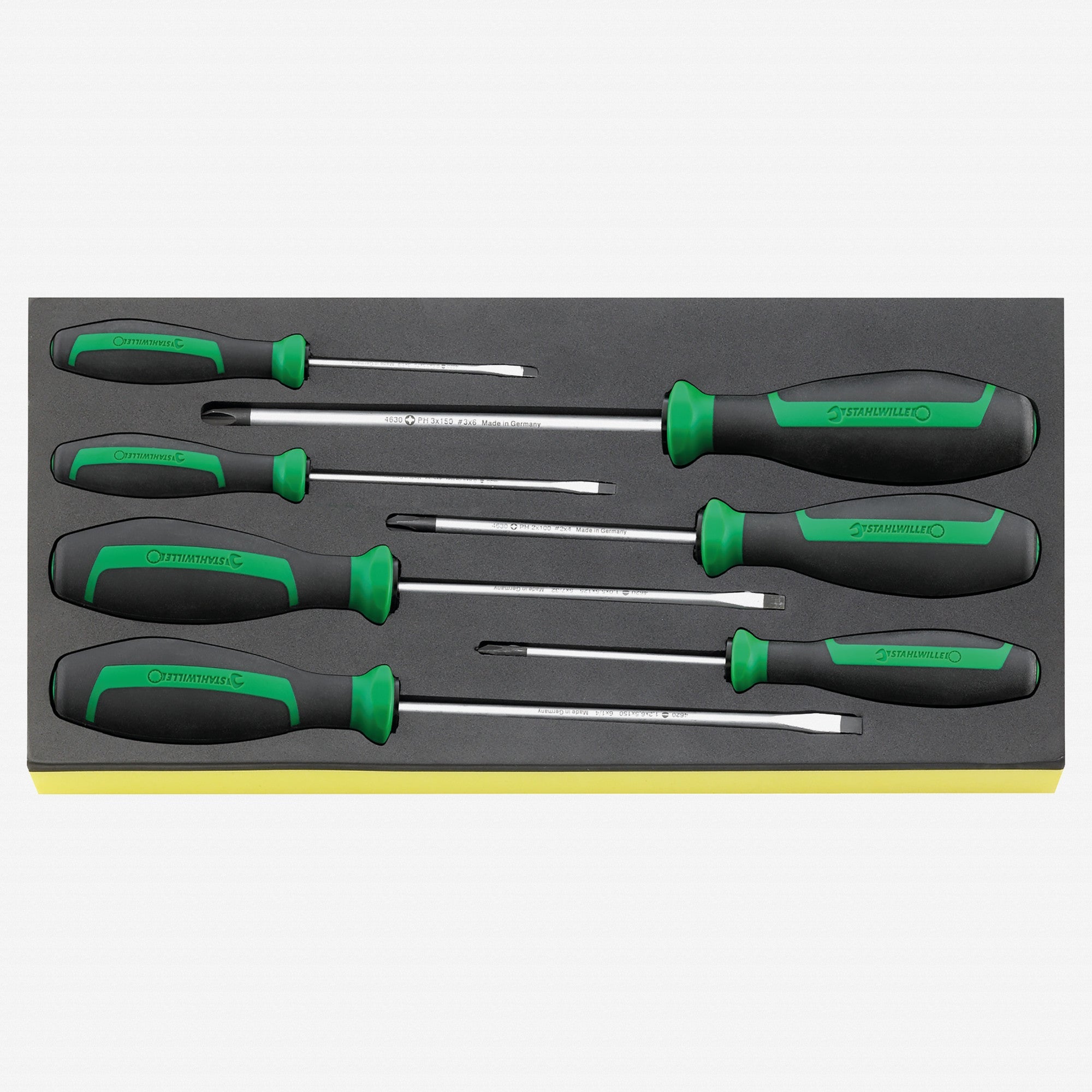 Stahlwille TCS 4620/4630 DRALL+ Slotted and Phillips Screwdrivers in TCS Inlay, 7 Pieces