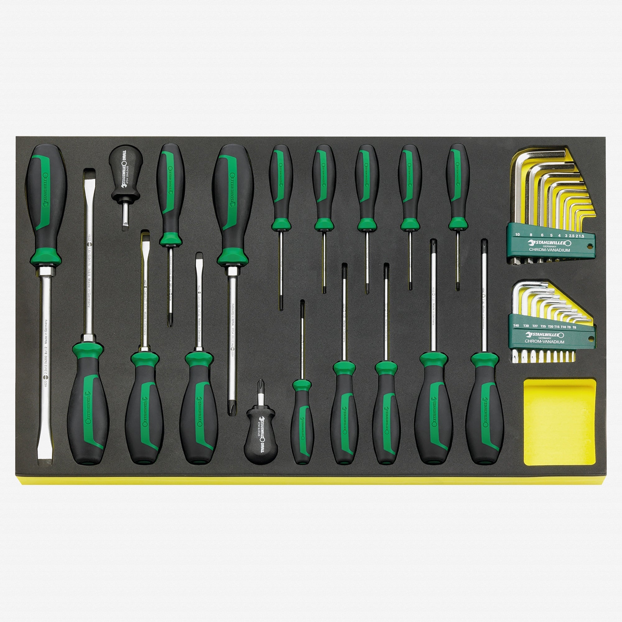Stahlwille TCS 4622/4650+10760+10766 DRALL+ Screwdrivers and L-keys in TCS Inlay, 36 Pieces