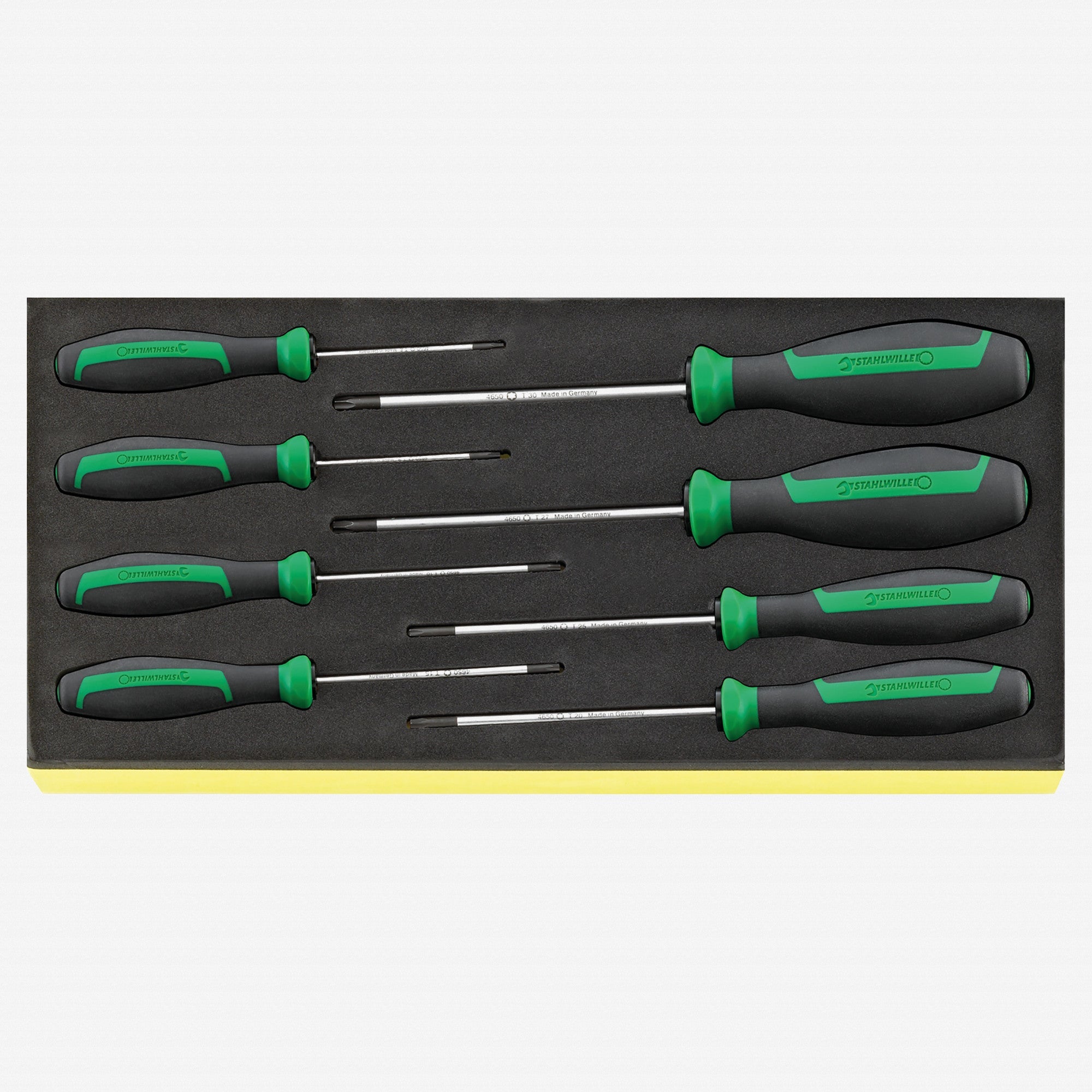 Stahlwille TCS 4650 DRALL+ TORX Screwdrivers in TCS Inlay, T8 - T30, 8 Pieces