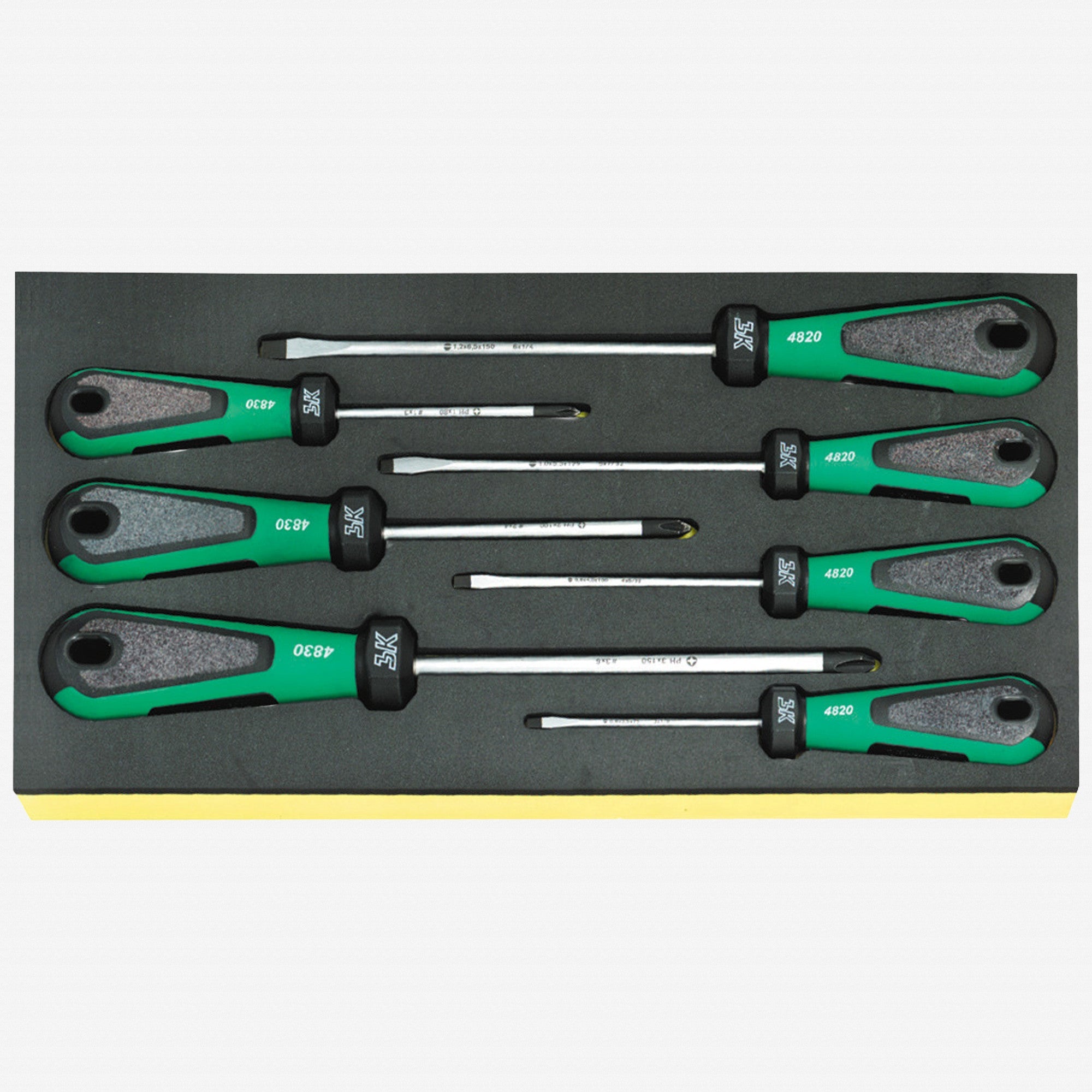 Stahlwille TCS 4820/4830 3K DRALL Phillips and Slotted Screwdrivers in TCS Inlay, 7 Pieces