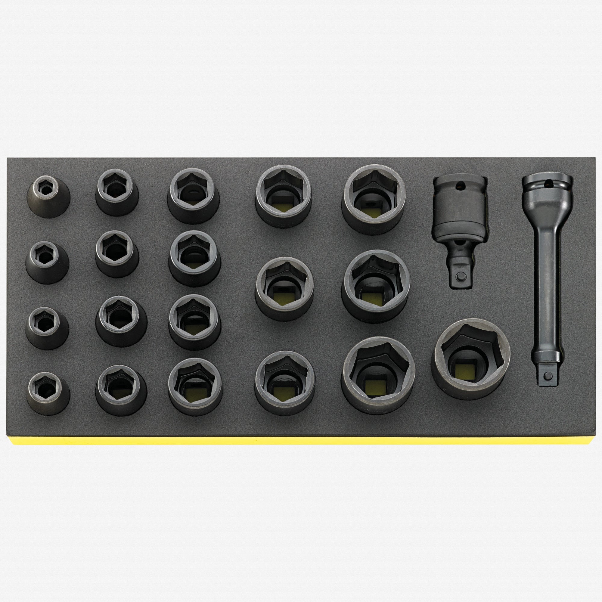 Stahlwille TCS 50IMP/19/2 1/2" Impact Sockets in TCS Inlay, 21 Pieces