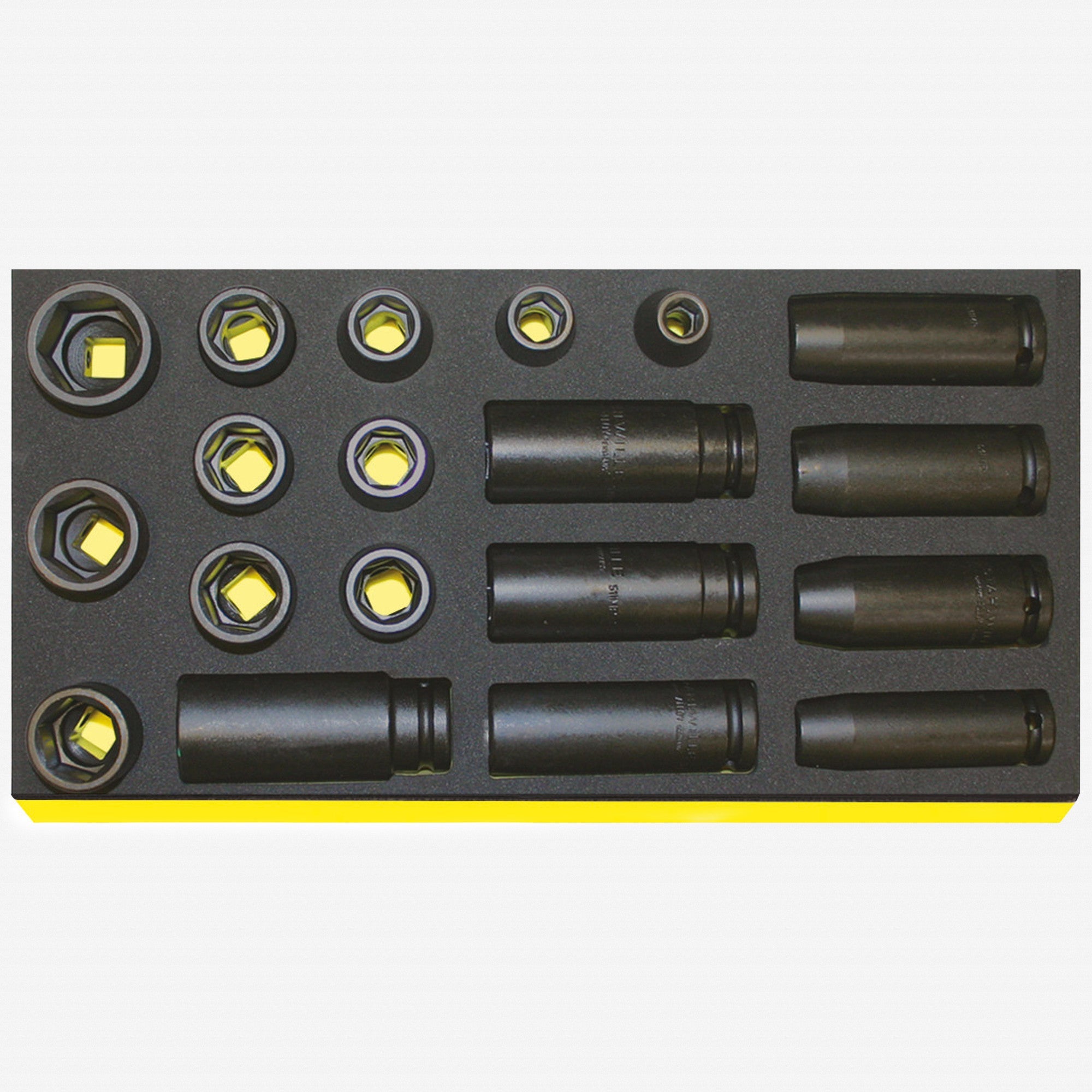 Stahlwille TCS 50IMP/51IMP/19 1/2" Metric Impact Sockets in TCS Inlay, 10 - 27 mm