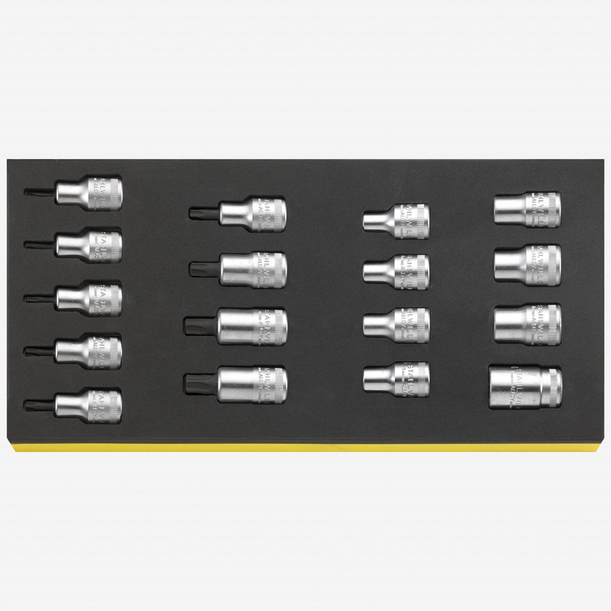 Stahlwille TCS 50TX/54TX/17 1/2" TORX Sockets in TCS Inlay, 17 Pieces