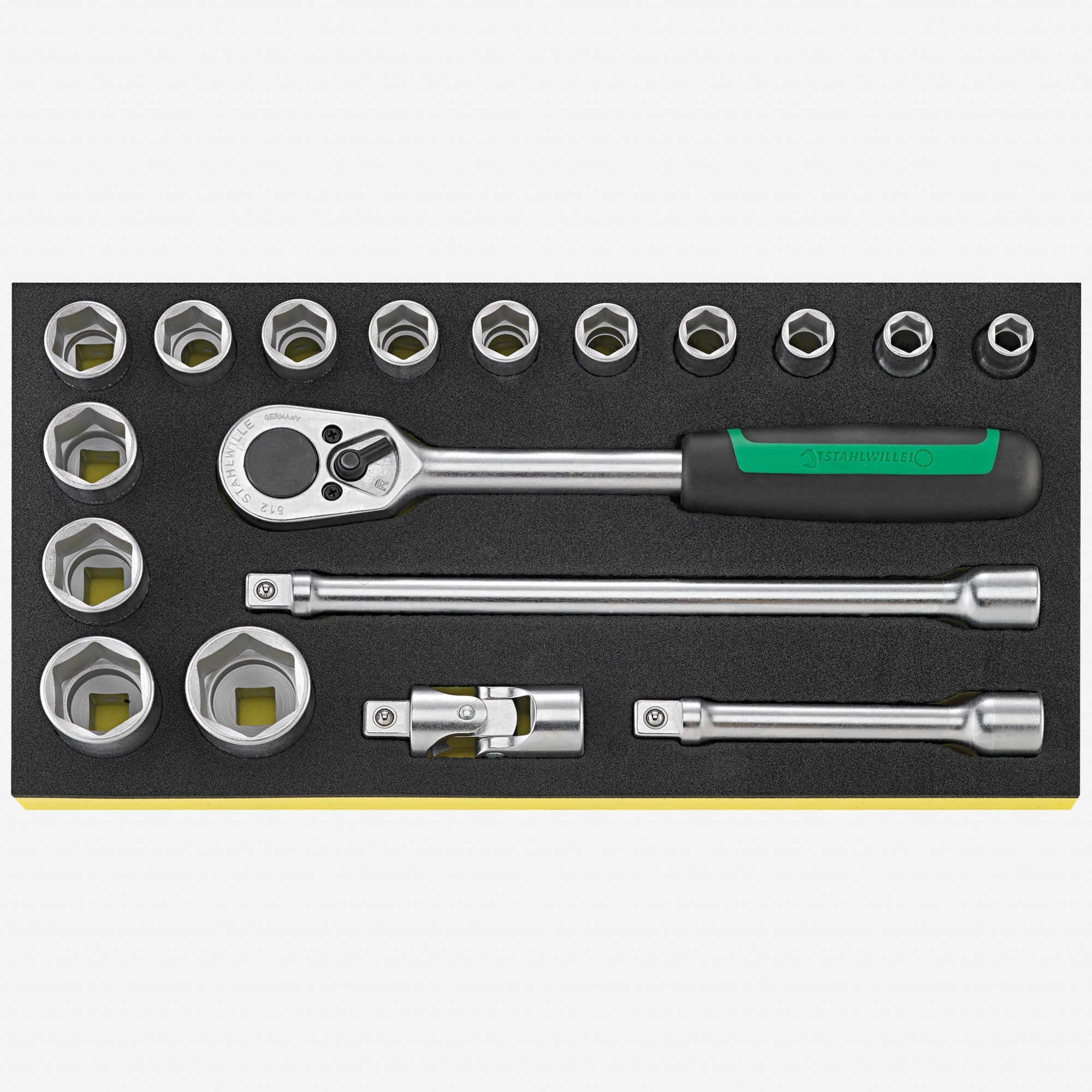 Stahlwille TCS 52/14/4 1/2" Metric Socket Set in TCS Inlay, 18 Pieces