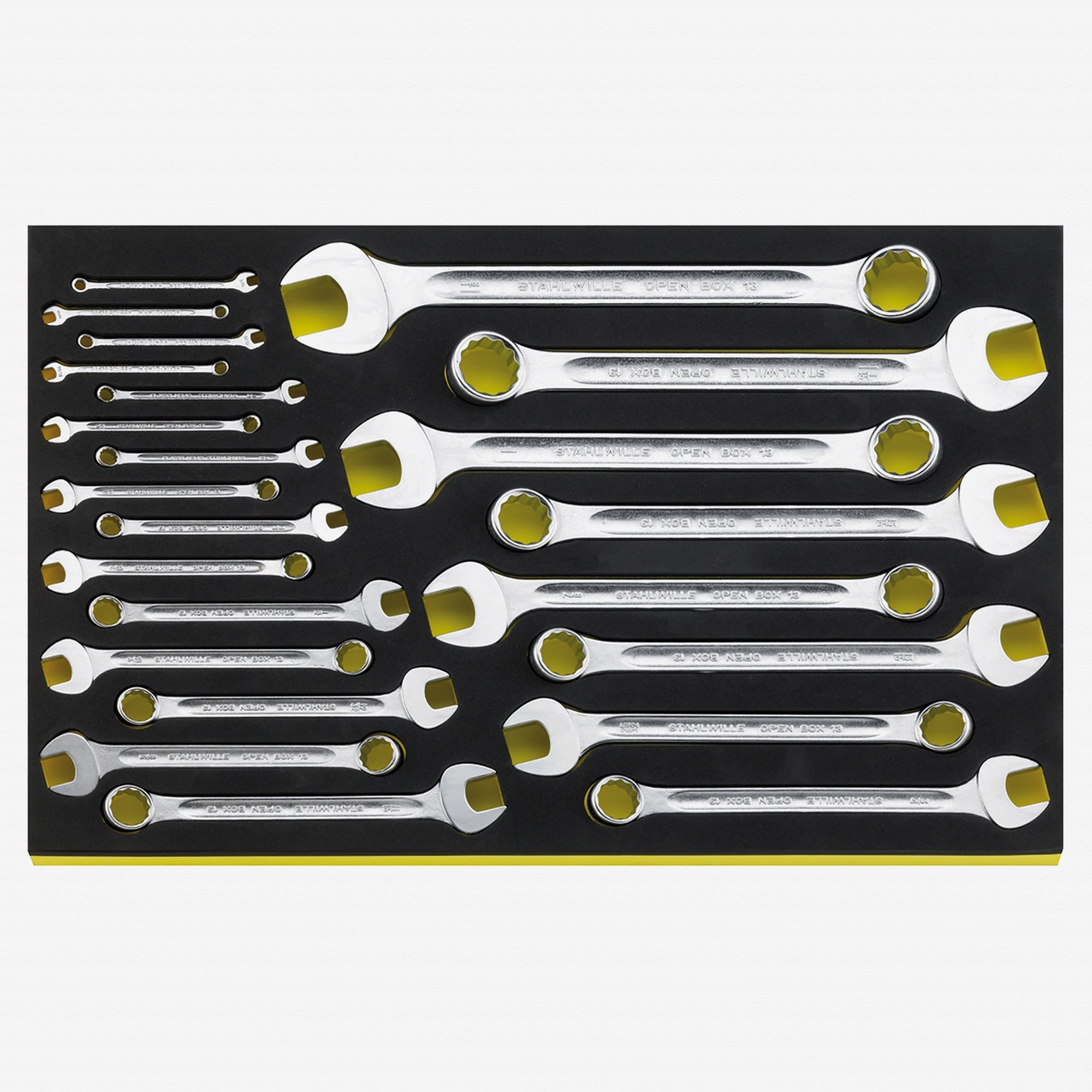 Stahlwille TCS OPEN BOX 13a/23 Combination Wrench Set in TCS Inlay, SAE, 3/16" - 1 1/8", 23 Pieces