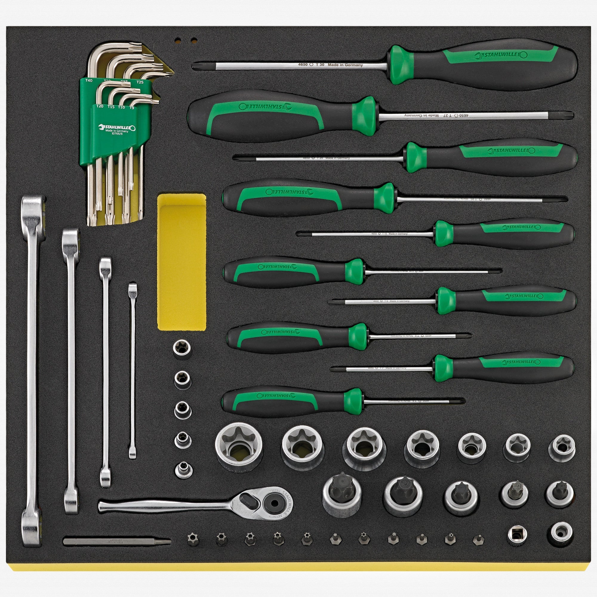 Stahlwille TCS TX/57 MF N TORX Ratchet and Screwdriver Set in TCS Inlay, 57 Pieces