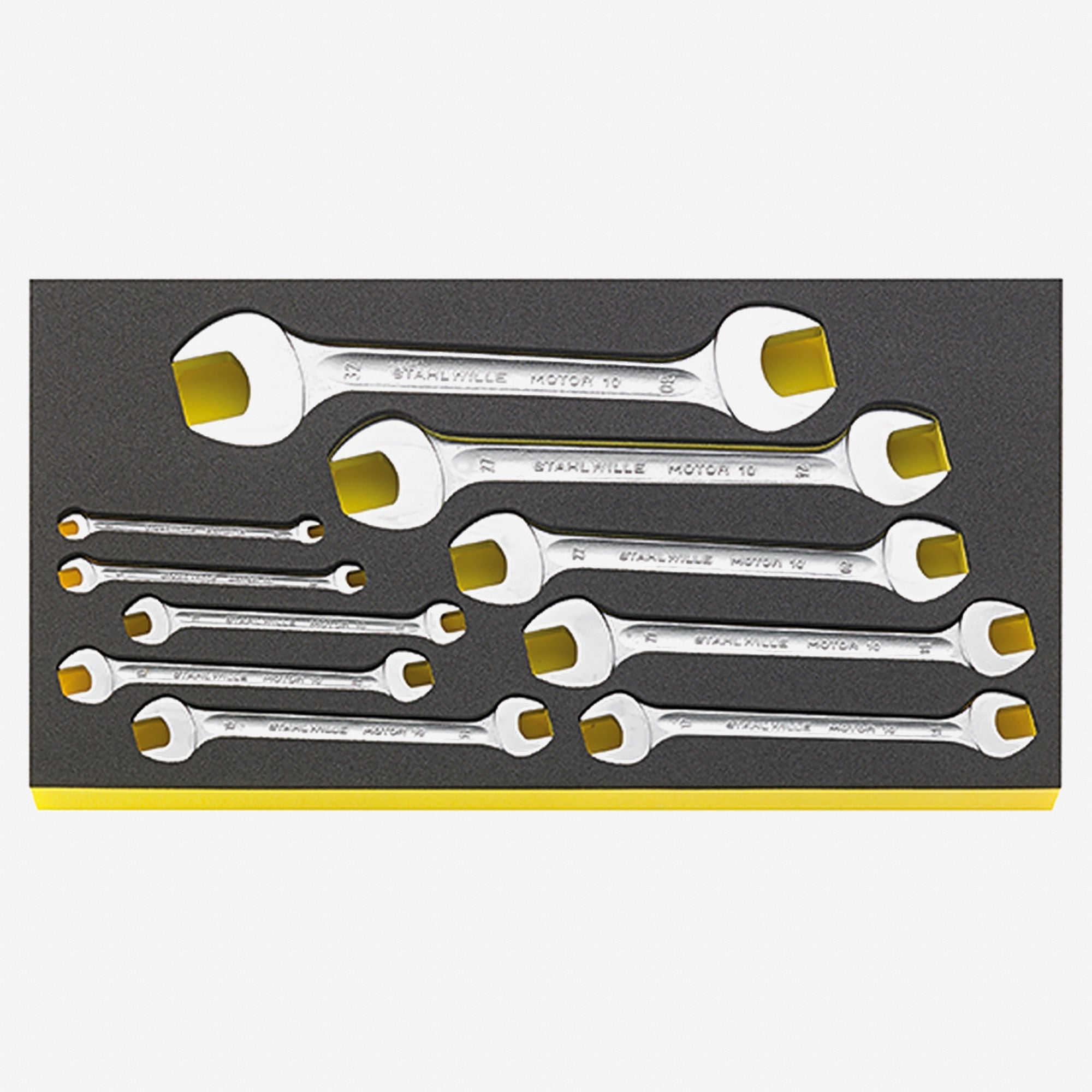 Stahlwille TCS WT 10/10, Double Open End Wrench Set in TCS Inlay,6-32 mm, 10 Pieces