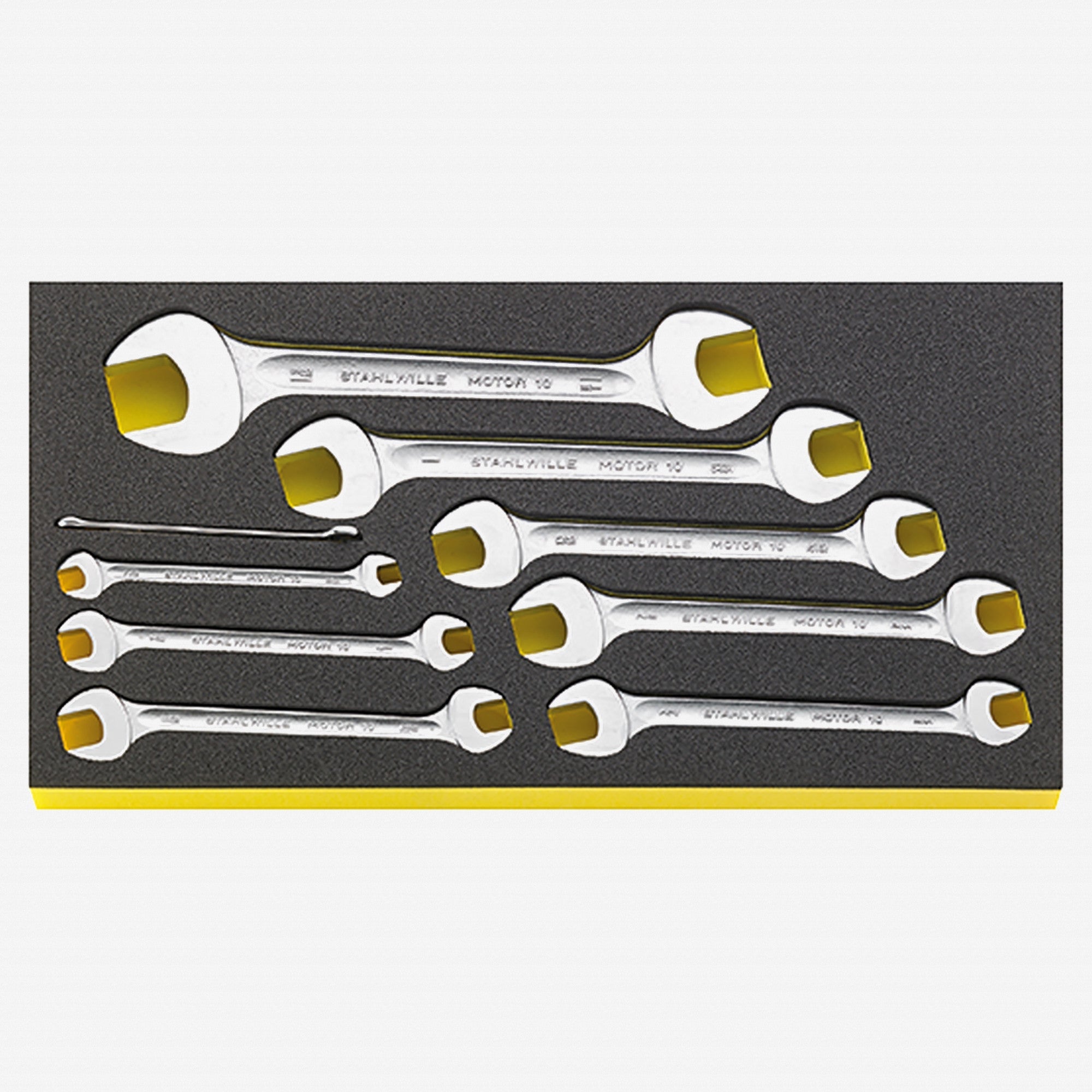 Stahlwille TCS WT 10a/9 Double Open End SAE Wrench Set in TCS Inlay, 1/4" - 1 5/16", 9 Pieces