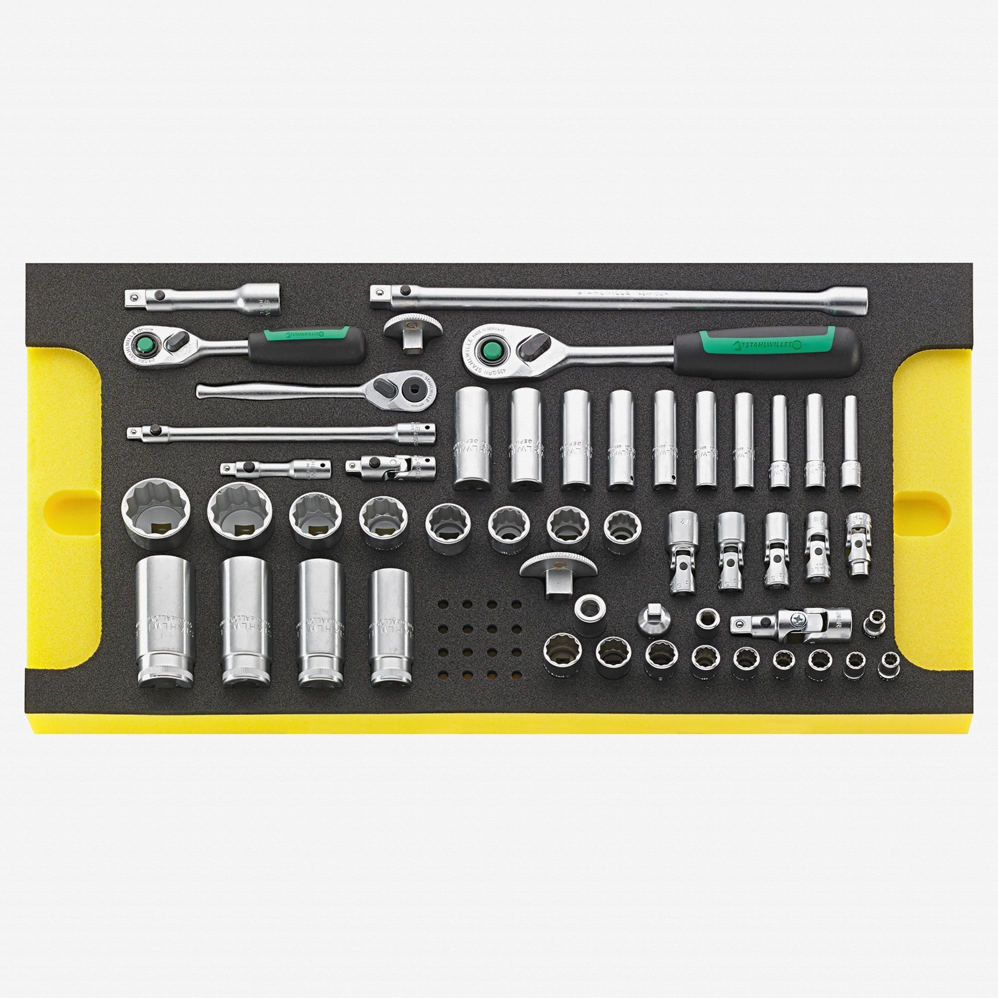 Stahlwille TCS WT 40/45/46/37/14 1/4" and 3/8" SAE Socket Set in TCS Inlay, 51 Pieces