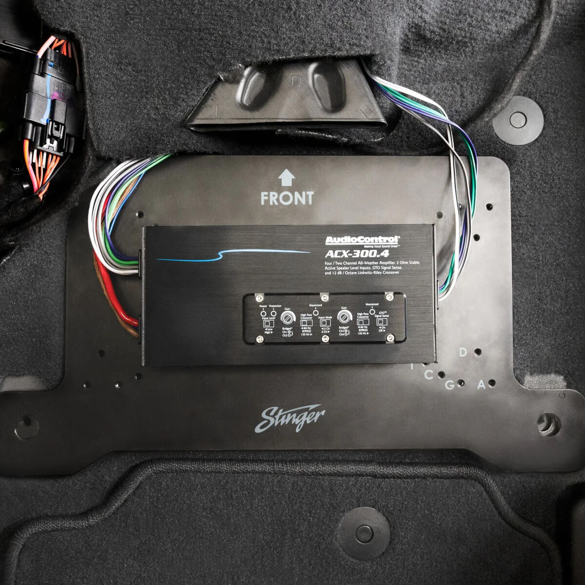 Stinger Under Seat Amplifier Mounting Bracket for 18-23 Jeep Wrangler JL Unlimited & Gladiator JT