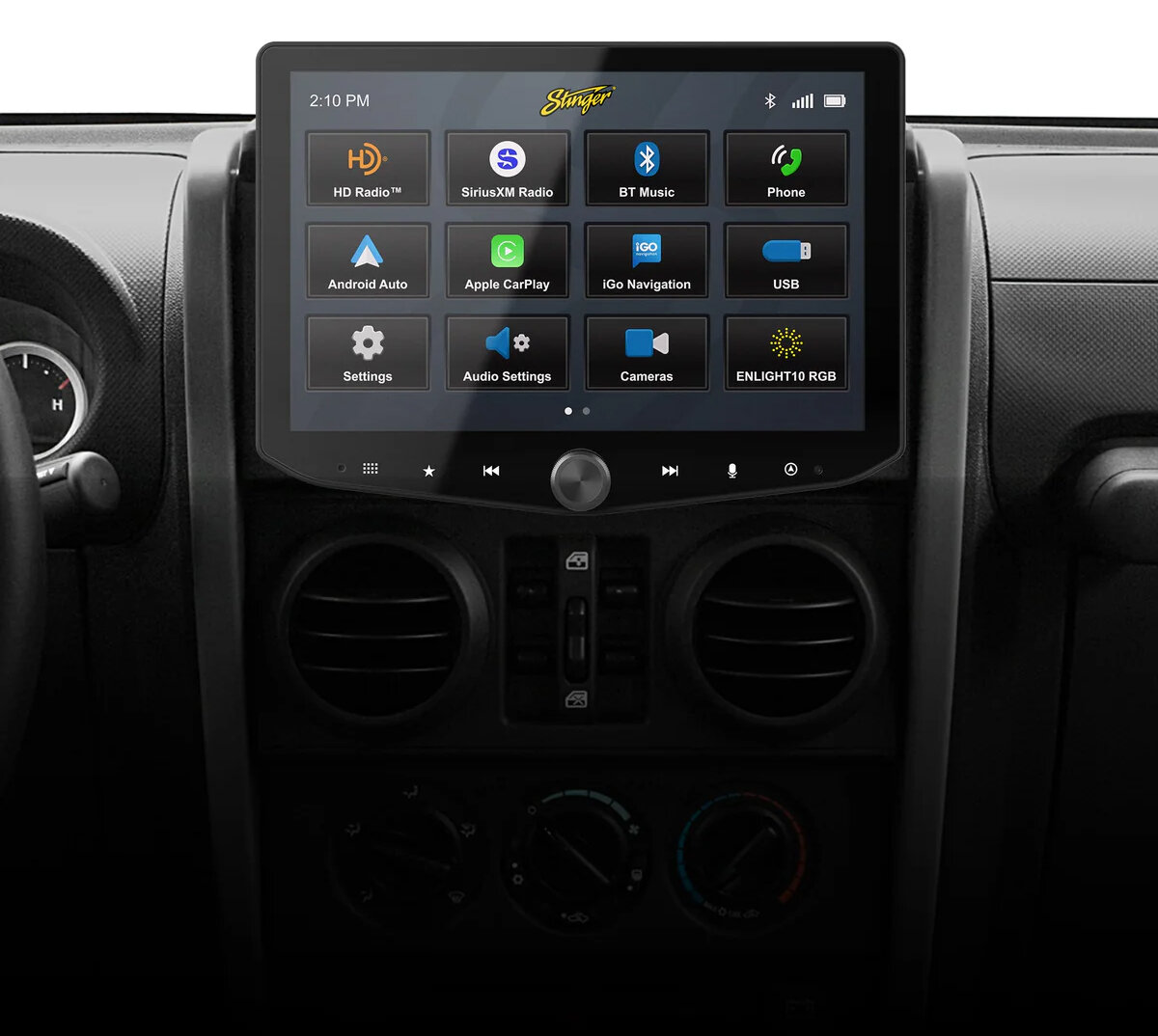 Stinger STH10JKX HORIZON10 10" Radio Kit for 07-18Jeep Wrangler JK
