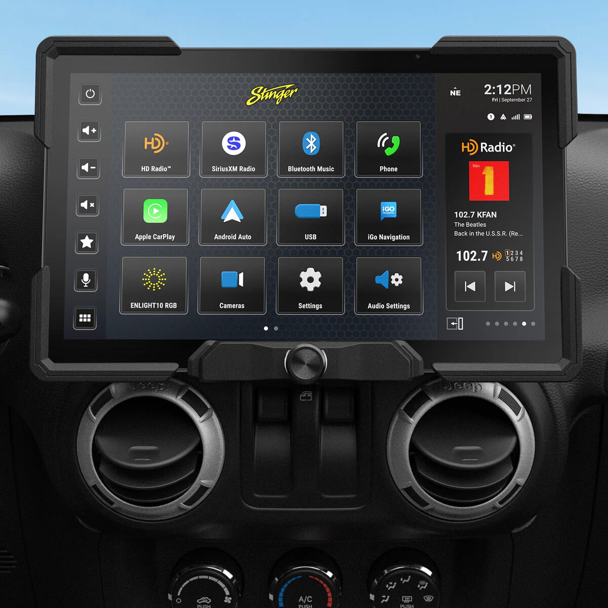 Stinger JK11RB12 HORIZON12 12.8" Radio Plug-&-Play Kit for 11-18 Jeep Wrangler JK