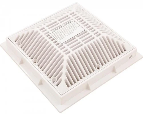 Super-Pro 9″ Square Main Drain Frame & Grate, White – SG6404790 V
