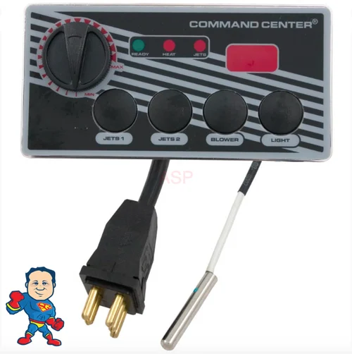 Tecmark 230V Analog Air Topside Control – 4-Button w/Temp Display, 10′ Cable & Overlay – Command Center