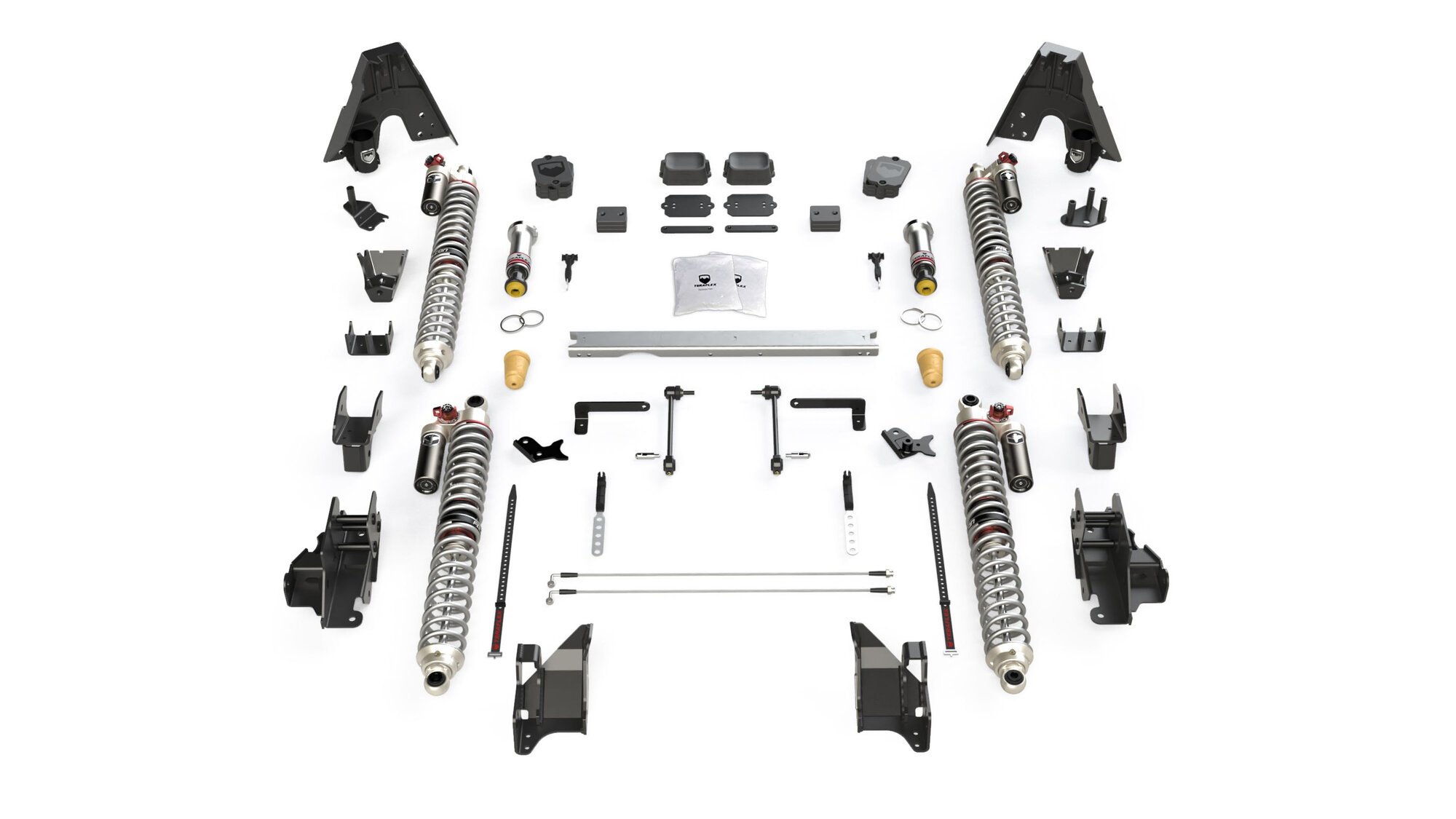Teraflex 1367001 Alpine RT Coilover Upgrade Kit for 18-24 Jeep Wrangler JL Unlimited 4-Door with 3.0L Diesel - Front & Rear Rubicon 44 Axle