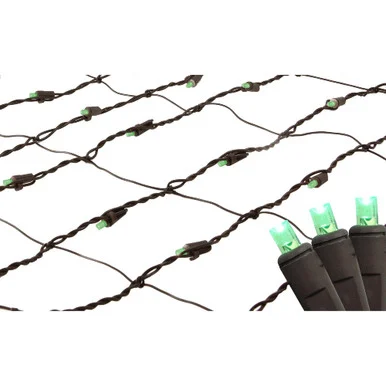 Tree Trunk Wrap Net Style Christmas Lights – 2′ x 8′ – Green LED – Brown Wire