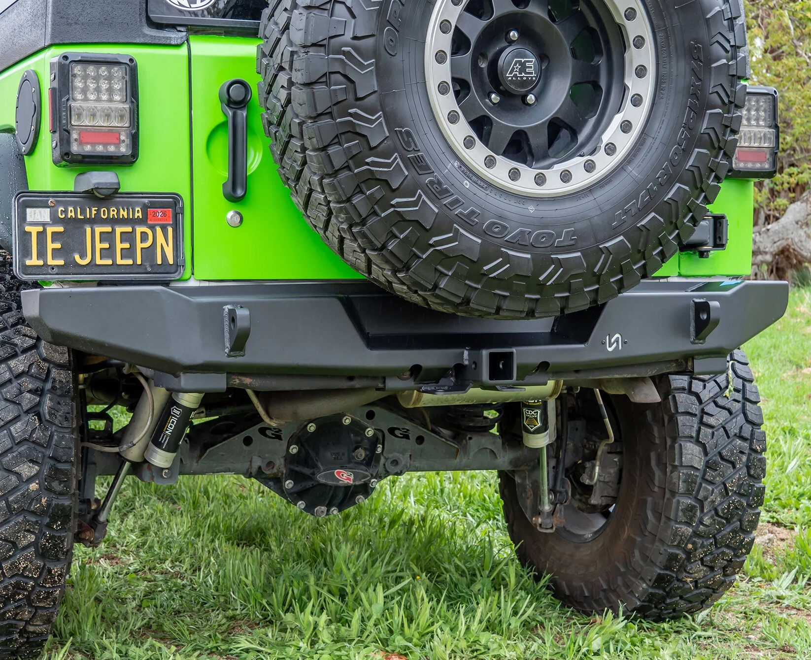 Turn Offroad JKRB-01 Rear Bumper with Receiver Hitch for 07-18 Jeep Wrangler JK