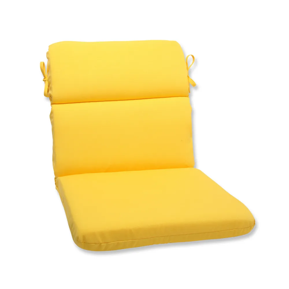 Solid Outdoor Patio Chair Cushion with Ties – 36.5″ – Yellow