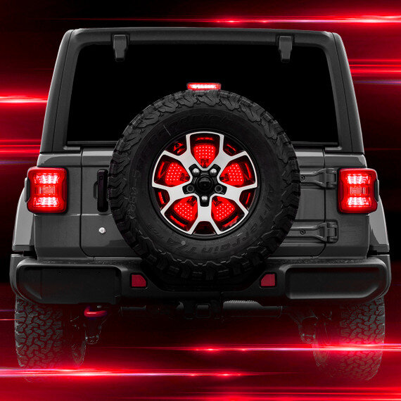 XKGLOW XK041019 5th Wheel Light with Sequential LED Light for 96-26 Jeep Wrangler TJ, JK, & JL