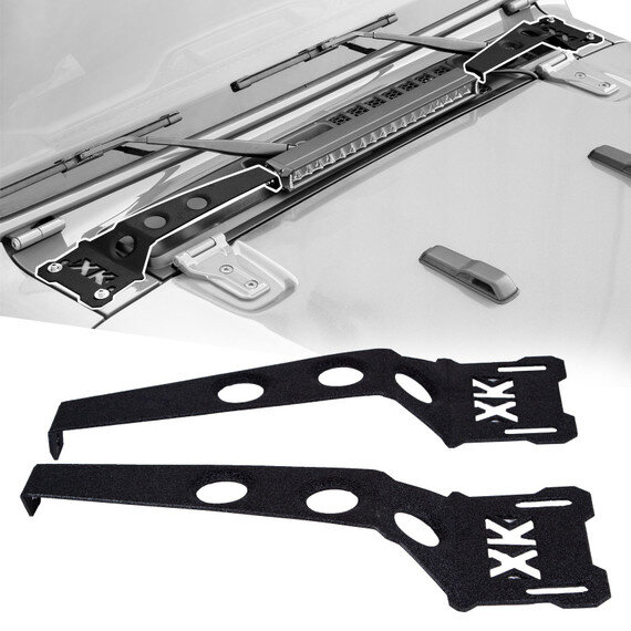 XKGLOW XK-BRC-COWL-JL2 Cowl Light Bar Bracket for 18-26 Jeep Wrangler JL & Gladiator JT with 18"-20" Light Bar