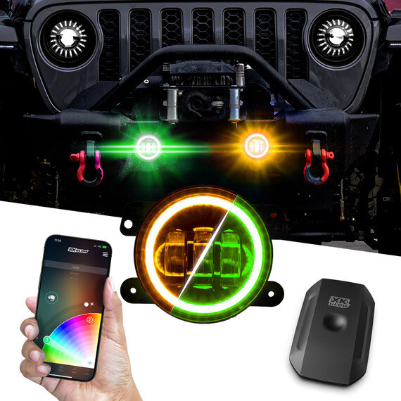 XKGLOW  LED Fog Light Kit for 07-26 Jeep Wrangler JK, JL, & Gladiator JT