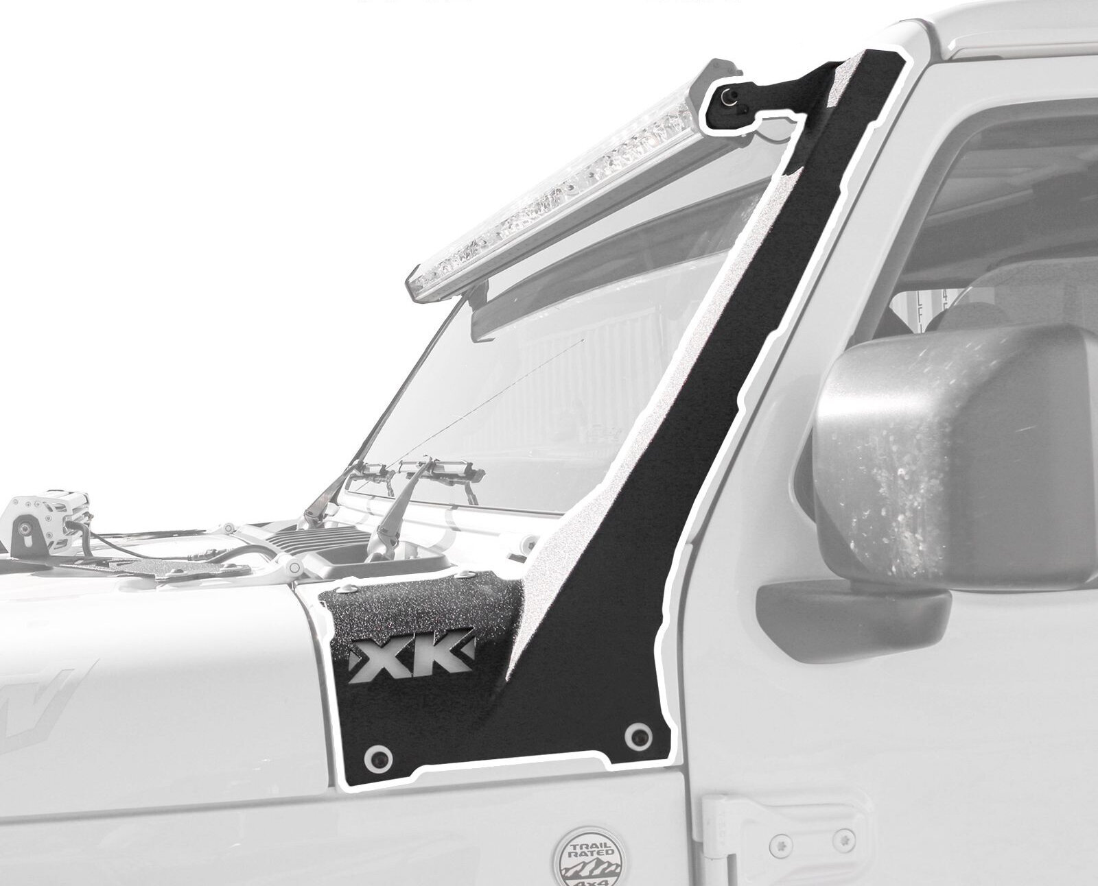 XKGLOW XK-BRC-JL-AP A-Pillar 52" Bar Bracket for 18-26 Jeep Wrangler JL & Gladiator JT