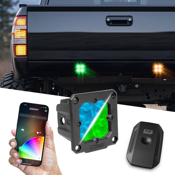 XKGLOW 2pc Flush Mount C3 SAE Cube Light Kit with XKchrome Smartphone App