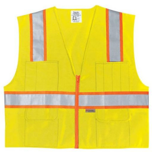 Class 2 Poly Safety Vest3 Org/Silv SurvLXL